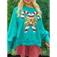thumbnail image 3 of FEORJGP Women Christmas Cute Sweatshirts Long Sleeve Pullovers Sequin Candy Cane Print Jumpers Crew Neck Hoodies Loose Casual Spring Fall Tops Streetwear, 3 of 4