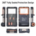 thumbnail image 6 of Shellbox 50ft Professional Waterproof Diving Housing for iPhone Samsung Universal Snorkeling Scuba Underwater Smartphones Protective Case for Outdoor Swimming Surfing Drifting with Lanyard(Orange), 6 of 12