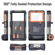 Shellbox 50ft Professional Waterproof Diving Housing for iPhone Samsung Universal Snorkeling Scuba Underwater Smartphones Protective Case for Outdoor Swimming Surfing Drifting with Lanyard(Orange)