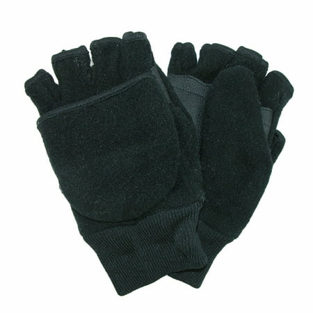 CTM® Kids' and Teens' Fleece Convertible Fingerless Winter Mitten / Gloves