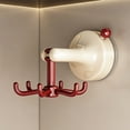 thumbnail image 1 of Kitchen Hooks, Staron 2026 No Drill Suction Cup Wall Mount, Rotating 6 Claw Kitchenware Organizer for Spoons Utensils Towels Keys, Red, 1 of 6