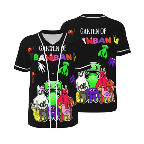 Garden Of Banban Baseball Jerseys Shirts Baseball Button Down Shirt for Men Women Adult