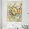 thumbnail image 1 of Grunge Tapestry, Ornate Aged Floral Bouquet Composition over Antique Style Marble Setting Bohemian Print, Wall Hanging for Bedroom Living Room Dorm Decor, 60W X 80L Inches, Multi, by Ambesonne, 1 of 2