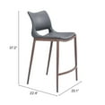 thumbnail image 5 of Ace Counter Stool Dark Gray & Walnut Counter Stool, Modern Style, Plush and durable faux leather fabric, Plywood, Indoor Bar, 5 of 10