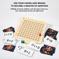 thumbnail image 2 of Multiplication Game Board, Wooden Montessori Multiplication Chart Math Fidget Toys, Children's Educational Learning Addition Card Dice Board Game, Family Christmas Table Games Gift for Toddlers Kids, 2 of 7