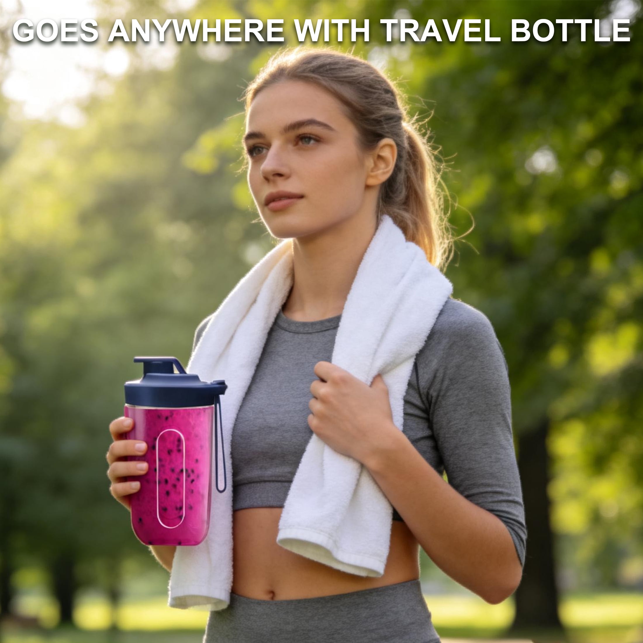 GARITIN Personal Portable Blender for Smoothies & Shakes, USB-C Rechargeable Compact Juice Mixer with 13.5oz Travel Cup, for Gym, Travel, Home, Blue