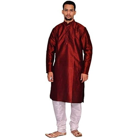 

Royal Kurta Men s Silk Blend Kurta & Churidaar Set Red