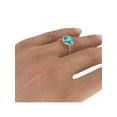 thumbnail image 7 of Aquamarine 1.25 ctw Ring with Diamonds 14K Yellow Gold Flower Leaves Halo, 7 of 7