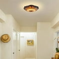 thumbnail image 3 of Kira Home Mateo 16" 2-Light Tiffany Glass Flush Mount Ceiling Light, Black Finish, 3 of 8