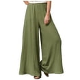 thumbnail image 2 of JINMGG Womens Clearance Plus Size Pants Women Fashion Casual Solid Color Pocket Fold Loose Full Length Pants Green XXXXL, 2 of 9