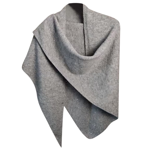 Krdevn Elegant Solid Color Sequin Triangle Shawl Wrap for Evening Party And,Size:One Size