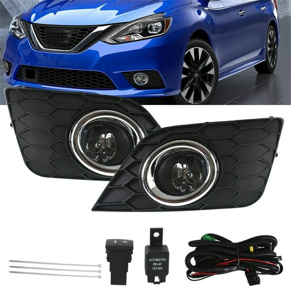 labwork Pair of Fog Light Lamp Assembly NI2592123 NI2593123 Fit for 2016 2017-2019 Nissan Sentra, Front Left & Right