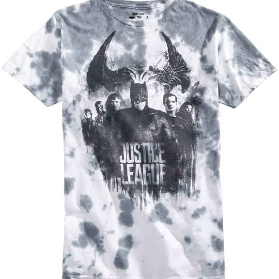 Justice League Mens Tie-Dye Graphic T-Shirt, Grey, Small