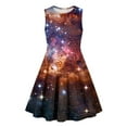thumbnail image 5 of AUNVITO Girls Sleeveless Print Round Neck Tank Dress Casual Summer Sundress, 5 of 6