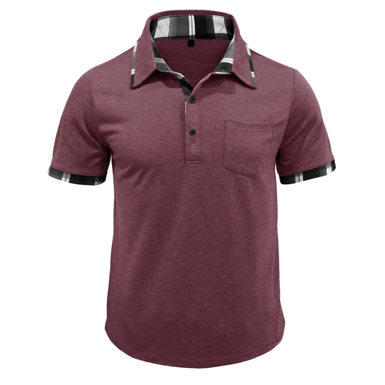 Stamzod Short Sleeve Dress Shirts for Men Summer Turndown Short Sleeve Pullover Tops Business Casual Oversized Shirt for Men Wine XL, Men's