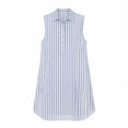 thumbnail image 5 of QUNYINEY Summer Womens Sundresses Cotton Striped Midi Sleeveless Shirt Dress Collared Loose Fit Button Casual Casual Dresses, 5 of 5