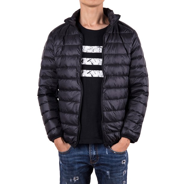 Men Down Jacket Outwear Puffer Coats Casual Zip Up Windbreaker
