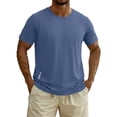thumbnail image 2 of DeHolifer Men's Workout Shirts Plus Size Quick Dry Athletic Running T-Shirts Lightweight Short Sleeve Sports Gym Tops Blue M, 2 of 8