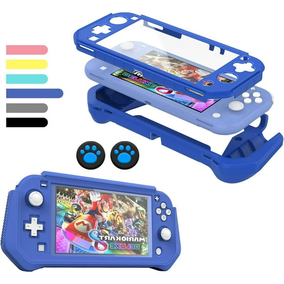 XIHAMA Switch Lite Case Protective Case for Nintendo Switch Lite, Case Compatible with Nintendo Switch Lite Hand Grip Case with Detachable TPU+Built-in PC Screen Protector & 2 x Thumb Grip Caps