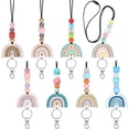 thumbnail image 1 of 8 piezas de llavero de silicona con cuentas de arcoíris para profesores, acrílico, cordón de silicona con cuentas de arcoíris Posmi, 1 of 5