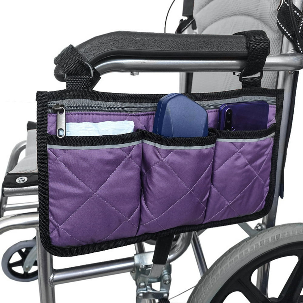 ROBOTGXG Wheelchair Side Bag Organizer Wheelchair Side Bag with