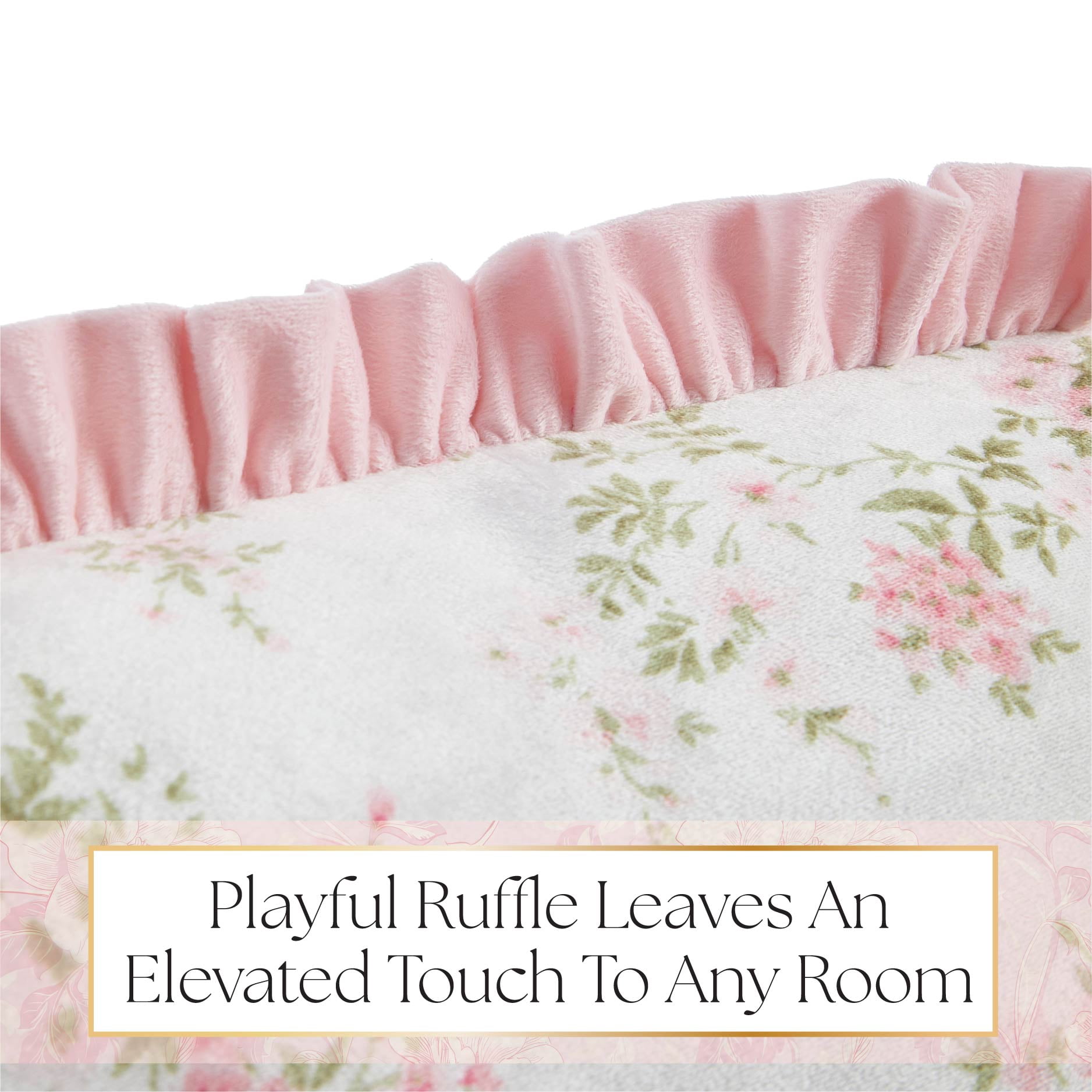 Petals and Pearls by Urban Shop 20" x 48" Ruffle Mink Body Pillow, Pink
