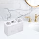 thumbnail image 4 of Porta pasta de dientes con asiento de lavado, 5 soportes para pasta de dientes de acero inoxidable, 2 organizadores funcionales blanco, 4 of 8