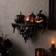 thumbnail image 6 of Gothic Skull Wall Shelf, 3D Skull Design Black Floating Shelf, Gothic Hanging Shelf for Halloween Parties Home Decorations, 8.6x4.3in, 6 of 7