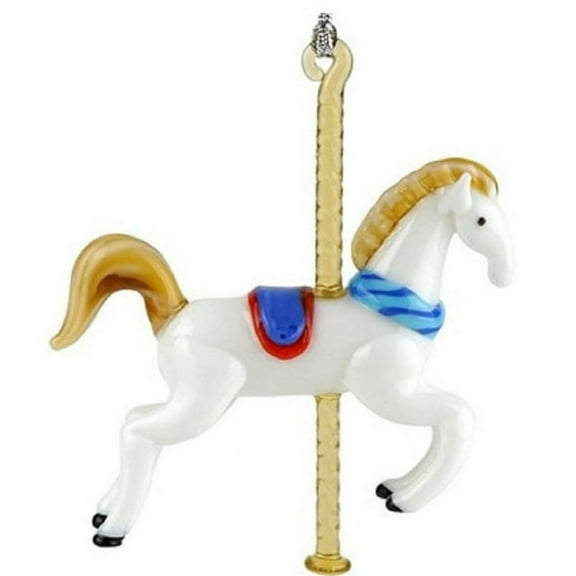 Glass Carousel Horse Hanging Ornament