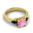 thumbnail image 3 of 2.50 Ct Round Cut Pink Sapphire & Black Onyx Gemstone Unique Ring for Birthday Gift Solid 14K Yellow Gold Size 10 by Diamond-Capitals, 3 of 8