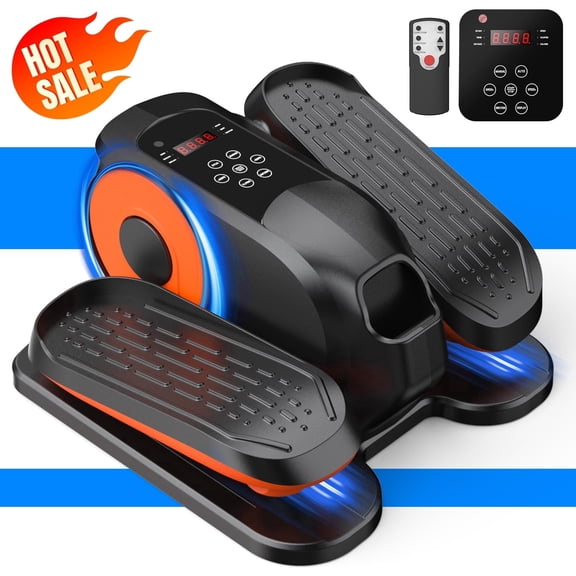 Funslim Under Desk Elliptical Exercise Machine,Leg Exerciser While Sitting, Quiet Portable Electric Seated Pedal Exerciser,Fully Assembled with Remote Control & 12 Adjustable Speeds