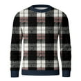 thumbnail image 5 of CCRFTGI Sweater for Men 2025 Fall Big and Tall Ribbed Plaid Pullover Lightweight Long Sleeve Crewneck Sweater Pullover Knit Sweater Top Gray 3XL, 5 of 6