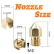 thumbnail image 3 of Boquilla de latón para impresora 3D, 6 boquillas de latón de 0,4 mm, boquillas de latón MK8 para impresora 3D para Makerbot Creality Ender 3, 3 of 7