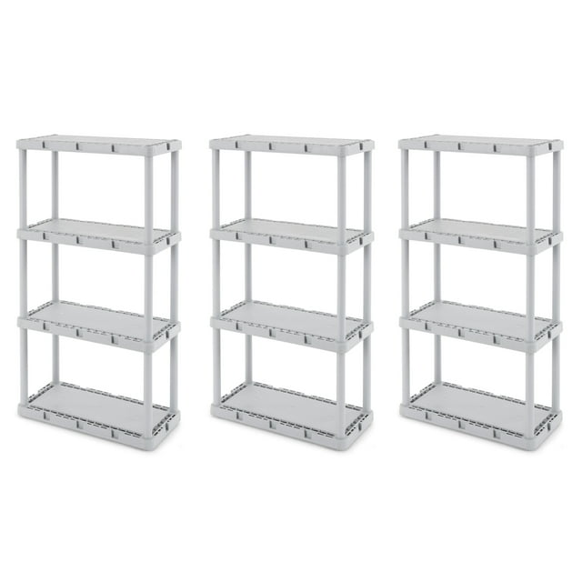 Gracious Living Knect-A-Shelf 4 Tier Light Duty Storage System (3 Pack)