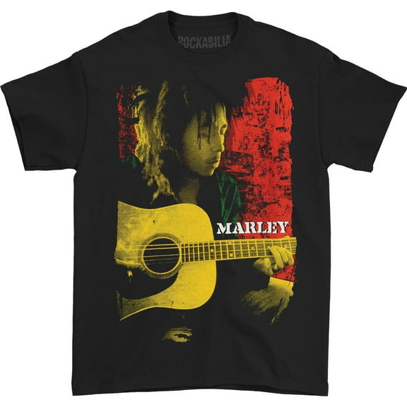 Bob Marley Men's Colored Pose T-shirt Small Black