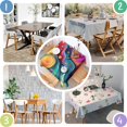 thumbnail image 4 of Colorful Tie Dye Flow Ball Pattern Square Tablecloth,Waterproof Square Table Cover,Wipeable Spillproof Washable Table Cover for Home Kitchen Party Decor 42"X42"(107x107cm), 4 of 6