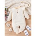thumbnail image 2 of Bagilaanoe Newborn Baby Girl Fall Jumpsuit Ruffle Long Sleeve Bodysuit + Headband 3M 6M 9M 12M 18M Infant Warm One Piece Romper, 2 of 9
