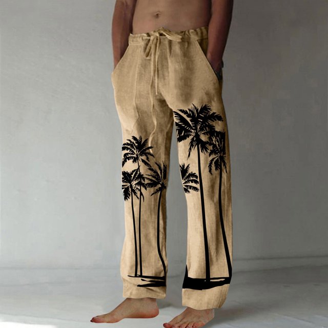 Pantalones largos para hombre, moda, estampados, casuales, cintura elástica con bolsillo, pantalones deportivos, pantalones de poliéster para hombre.