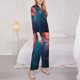 thumbnail image 3 of Balery Cosmic Paint Swirl Conjunto de Pijama con Estampado para Mujer, Conjunto de Dos Piezas con Manga Larga, Ropa de Dormir Suave con Bolsillos, Pijamas Cómodos-XX-Large, 3 of 7