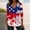 A54 Navy, variant on Xdegoge 4th Of July Tops for Women Patriotic Shirts USA American Flag Tropical Floral Print V Neck Three Quarter Sleeve Casual Loose Fit Summer Holiday Graphic Tees
