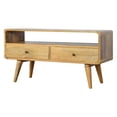 thumbnail image 2 of Oak - ish Appearance, 4 Legs Structure / Hold TV Up to 49 Inches, Create Cozy Atmosphere, 2 of 4