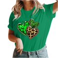 thumbnail image 6 of Inverlee Happy St Patrick's Day Tshirts Women 2025 Lucky Four Leaf Clover Graphic T Shirts Oversized Short Sleeve Shirts Blouses Irish Outfit Crew Neck Holiday T-shirt Tops, 6 of 6