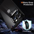 thumbnail image 3 of Shockproof Clear Case for iPhone 14 Pro Max, [Not Yellowing] [10FT Military Drop Protection] Hard Clear Back Four Corner Airbags Drop Protection Phone Cover, 6.7 inch, Black, 3 of 7
