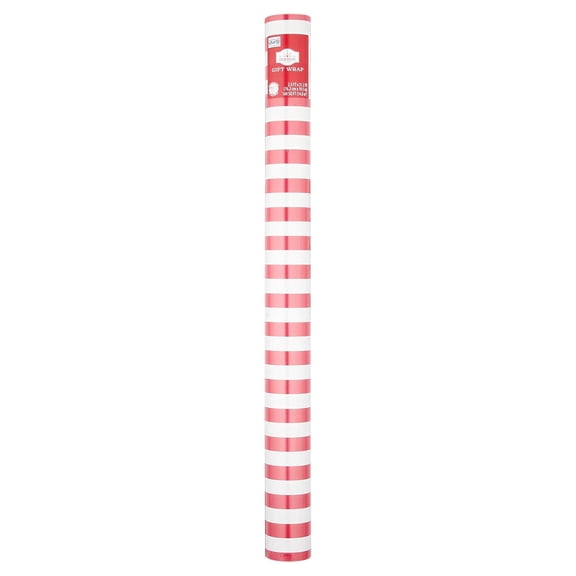 Red and White Stripes Christmas Wrapping Paper, 160 sq ft, by Holiday Time