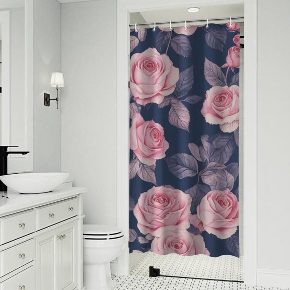 Pioneer Flower Floral Print Pattern Shower Curtain 36"x72" ,Bathroom Decorative Shower Curtains Set with 12 Hooks,Modern Waterproof Washable Shower Curtain