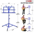 thumbnail image 2 of 5Core Music Stand For Sheet Music Portable Tripod Adjustable Folding Note Holder BLUE, 2 of 7