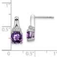 thumbnail image 3 of Primal Gold 14 Karat White Gold Amethyst and Diamond Earrings, 3 of 5