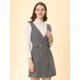thumbnail image 2 of Falda de tirantes de vestido general de oficina de cintura alta a cuadros de mujer Albaricoque S, 2 of 6