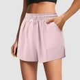 thumbnail image 2 of vigerkar Yoga Shorts for Women Wide Leg High Waist SweatShorts Baggy Gym Shorts Exercise Shorts Sexy Lounge Short Leggings Pink, L, 2 of 7