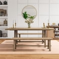 thumbnail image 4 of Pemberly Row Modern 59" Wood Dining Bench in Natural/Brushed Smoke, 4 of 4